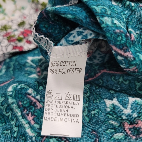 Mokingtop Women's Bohemian Floral  V-neck tied up 3/4 Bell Sleeve Dress M - Picture 11 of 11